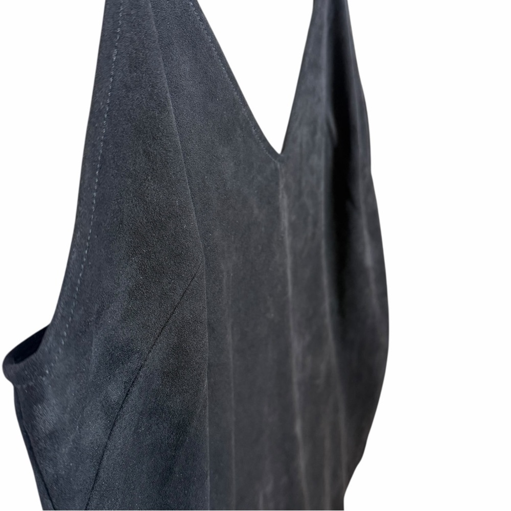 Wilfred Free Black Faux Suede Slip Dress Minimal Spaghetti Strap Aritzia L - Picture 4 of 8